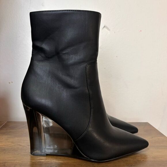 ALDO Dot Ankle boot w/ Clear Wedge Heel Size 9 - Picture 7 of 13